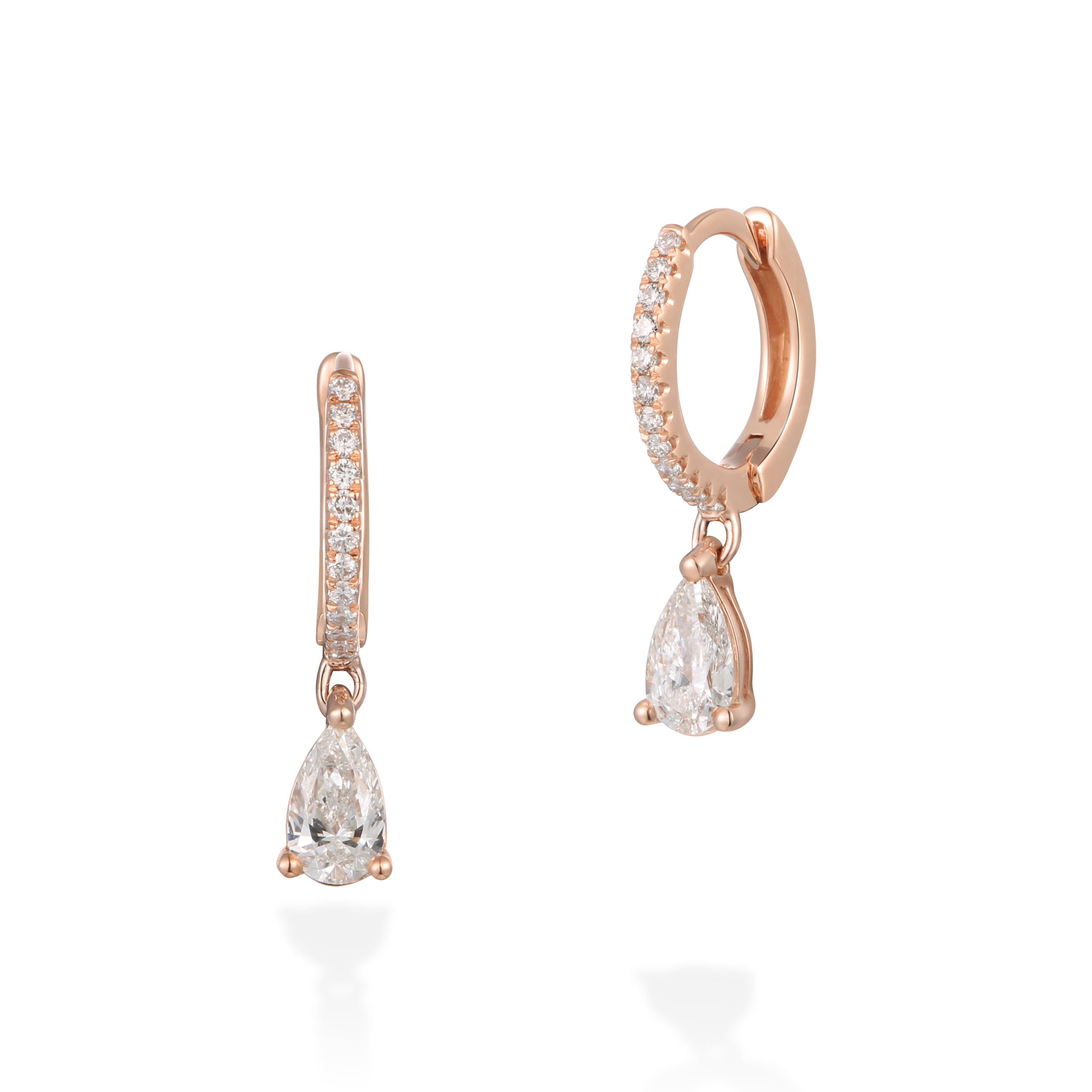 Blink drop pear shaped diamond earrings